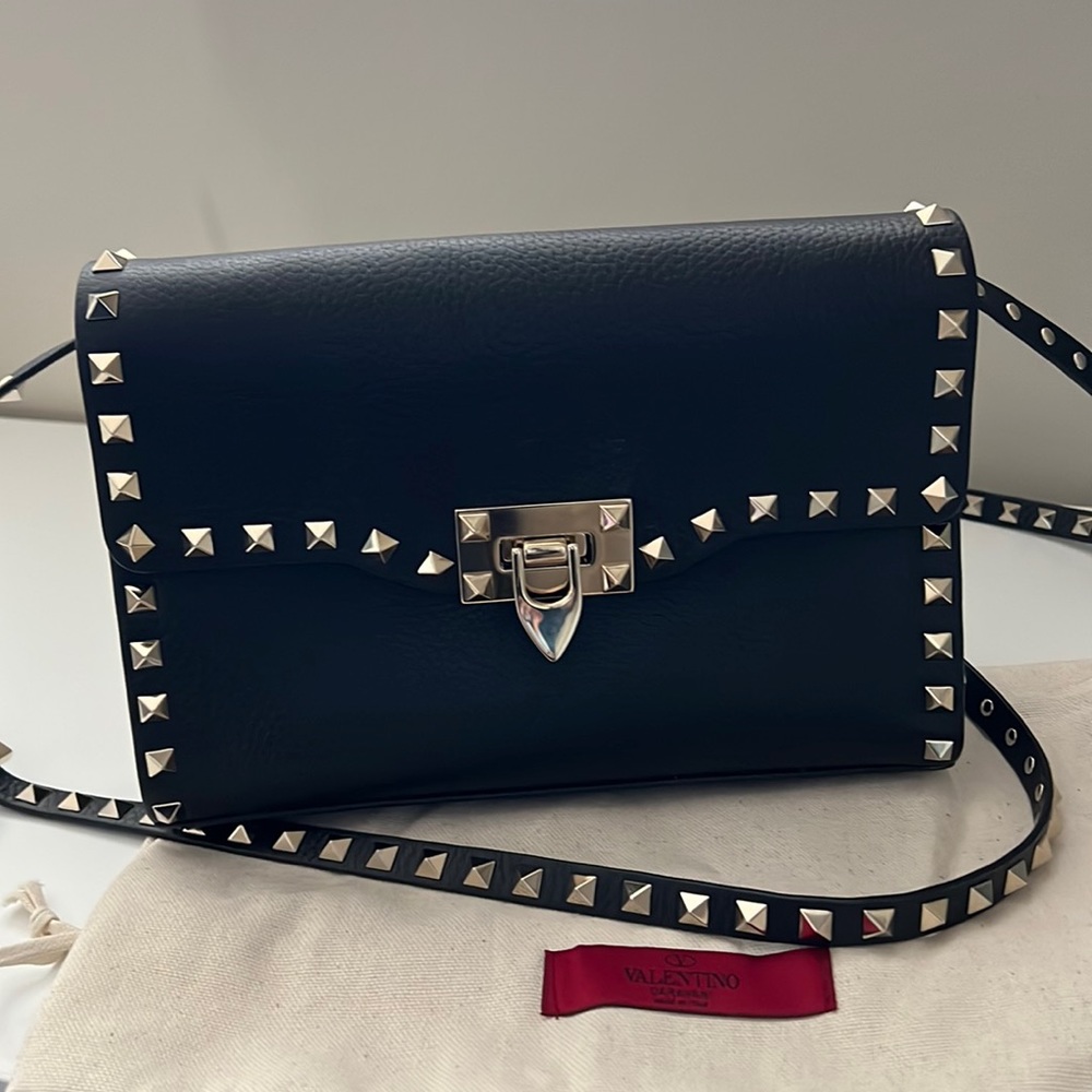Valentino Rockstud grainy calf skin crossbody